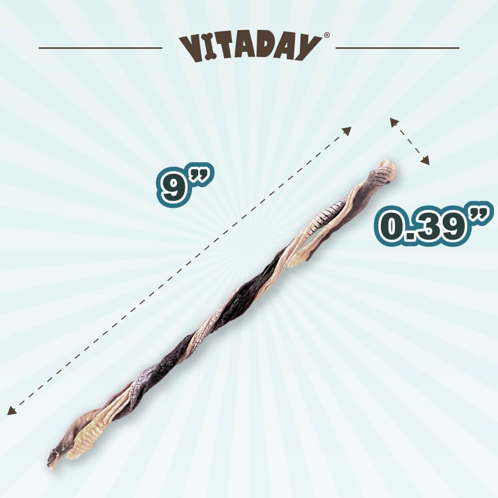 VITADAY Dog Jerky, 100% Fish Skin Dog Treats, Tough Grain-Free Rawhide Alternative, Natural Dog Jerky Treats For, Rich in Collagen & Omega-3, Low Fat, Hypoallergenic, 2.5 Oz Pack, Stick