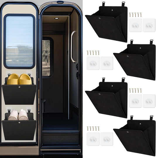 PUGPIU Wall Mounted Camper RV Shoe Rack Hanging Organizer Storage Foldable