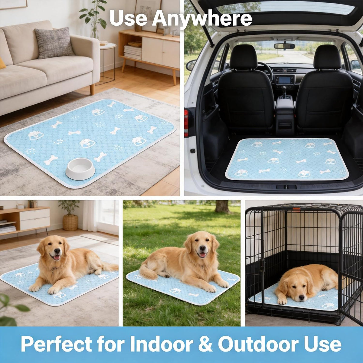 Cooling Mat for Dogs, No Gel, Ice Silk, Washable, Non-Slip, XL