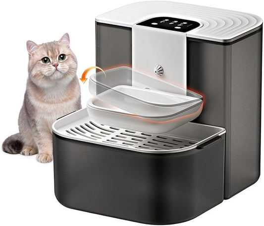 Wireless Cat Water Dispenser, No Filter Required, Wastewater Separation, Can Heat Ceramic Bowl, 4.5-Liter Pet Water Dispenser, Suitable for Cats and Small Dogs