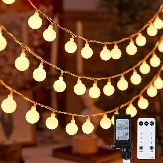 Globe String Lights, 33FT 100LED Waterproof Hanging Fairy Lights