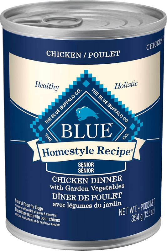 Blue Buffalo Homestyle Recipe Chicken Senior Wet Dog Food, 12.5 Oz, 12 Ct