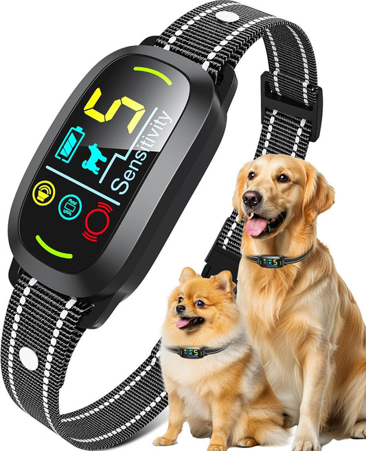 Bark Collar for Small Medium Large Dogs with 5 Training Modes, Black