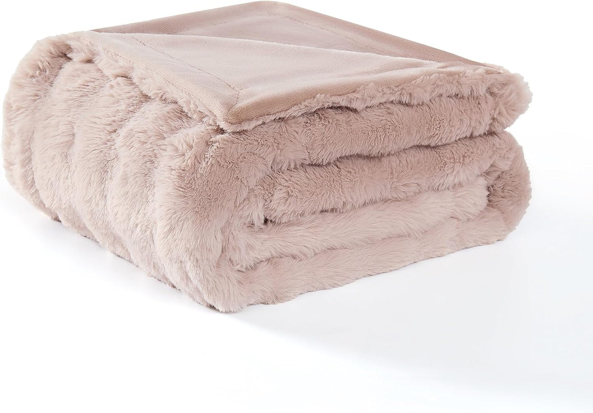 Modern Threads Water-Resistant Faux Rabbit Fur Pet Blanket for Dogs & Cats – Ultra-Soft Couch, Bed & Crate Protector, 30X40 Khaki