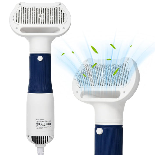 3-In-1 Dog Hair Dryer with Slicker Brush for Small and Medium-Sized Dogs and Cats Pet Hair Dryer Dog Blow Dryer Portable Overheat Protection Adjustable Temperature