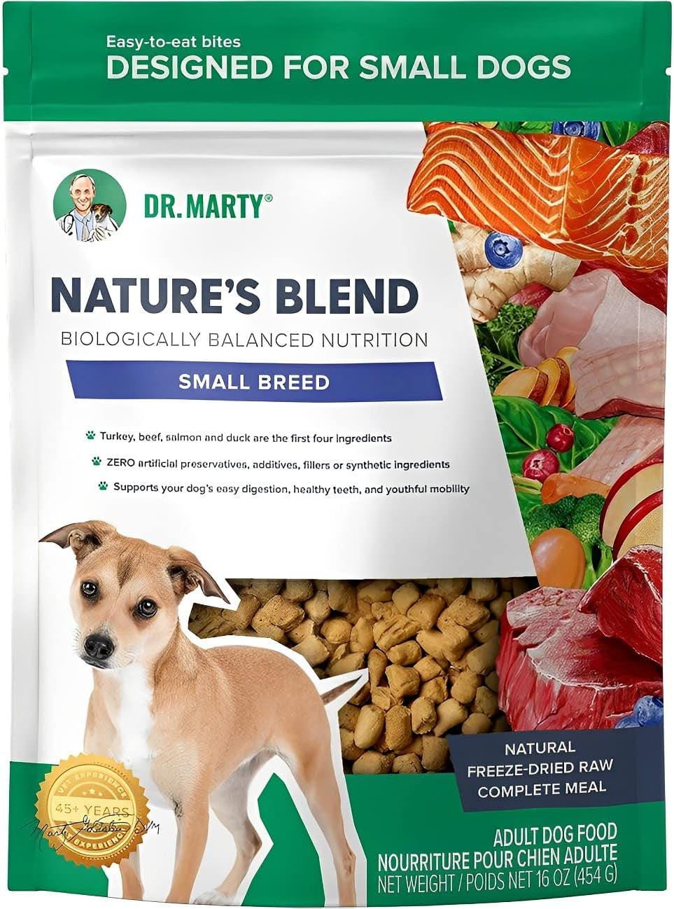 Dr. Marty Nature'S Blend Adult Small Breed Freeze-Dried Raw Dog Food 16 Oz, 1 Pound (Pack of 1)