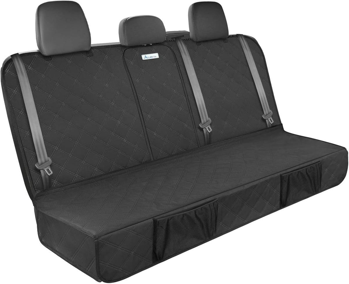 Upgraded 900D Heavy Duty Dog Back Bench Seat Cover for Full‑Size Trucks, Car Seat Protector, Seatbelt & Armrest Compatible, Waterproof & Non‑Slip for Dogs & Kids