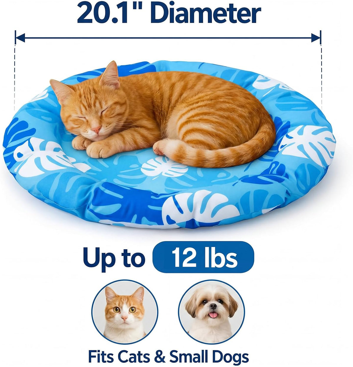 Drydiet Pet Cooling Mat for Cats & Small Dogs, Gel Pad, Washable, 20.1 In