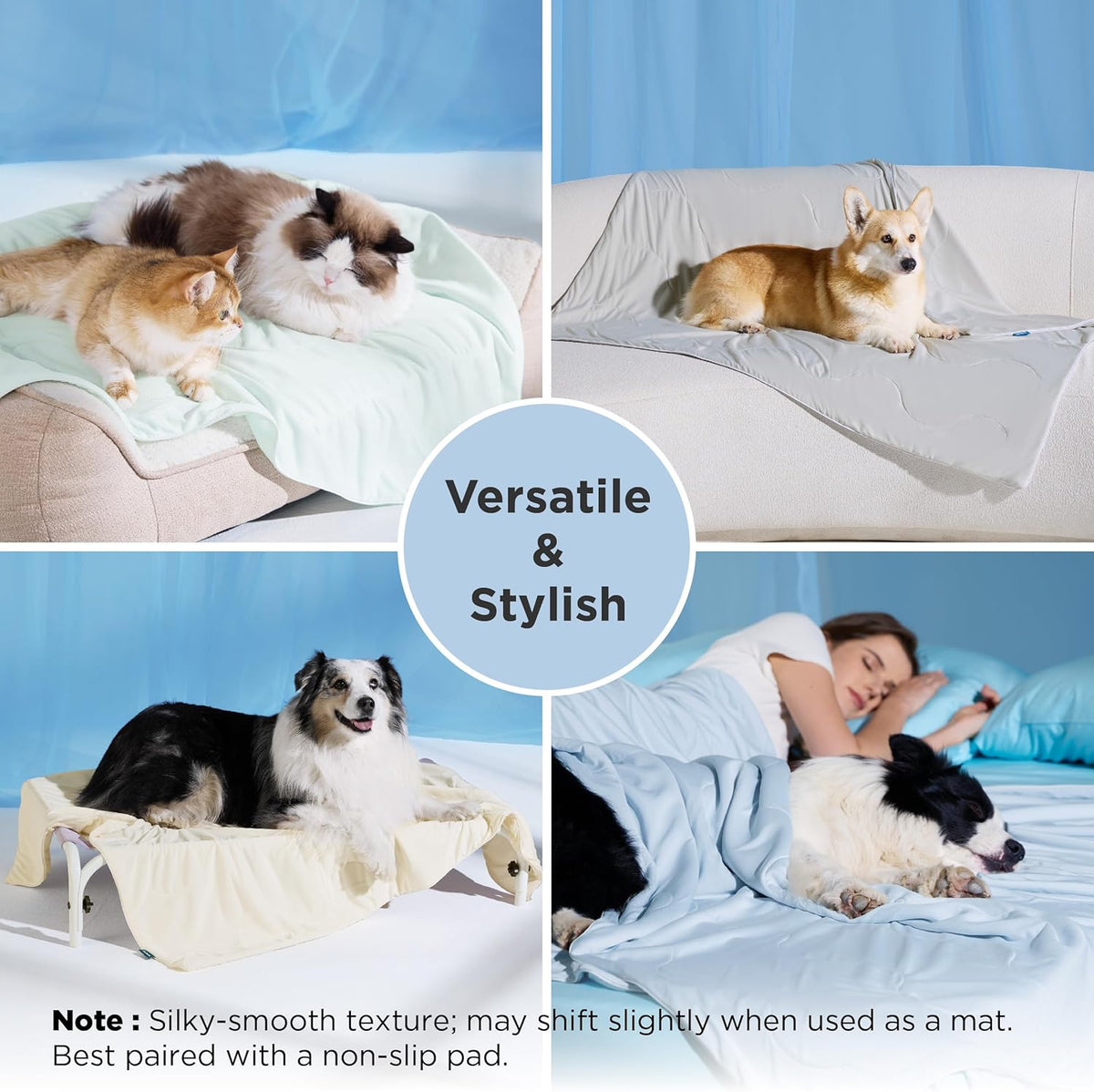 Bedsure Breathable Lightweight Cooling Blanket for Small Dogs, Q-MAX>0.4