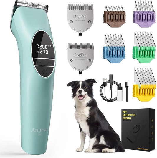Angfan Professional Dog Clippers for Thick Coats Grooming Kit