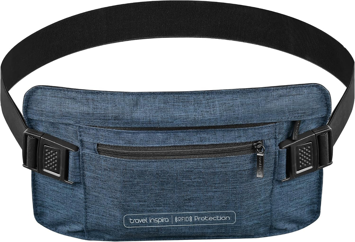 RFID Hidden Money Belt for Travel - Slim anti Theft Pouch, Adjustable Strap
