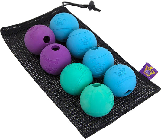 Chew King Fetch Balls Extremely Durable Natural Rubber Toy 2.5 Inch, 8-Pack (CM-0264-CS01)