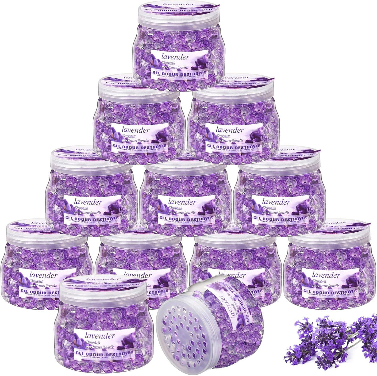 Timgle 12 Pcs Air Freshener Gel Odor Eliminator 10Oz, Lavender Scent
