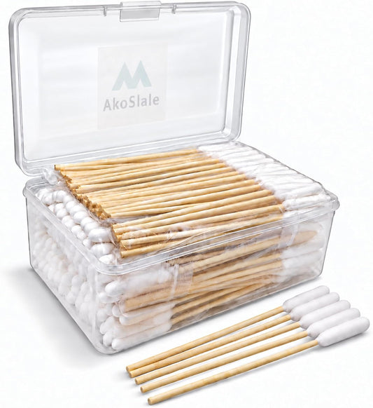 Dog Ear Cleaning Swabs, 6 Inch Bamboo, 200 Count, Ear Wax Removal