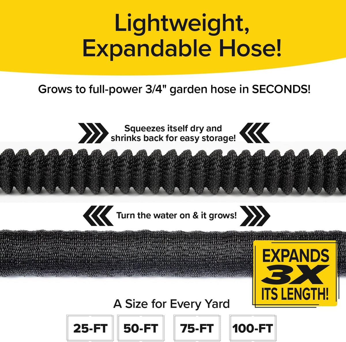 Pocket Hose 50 FT Silver Bullet 2.0 Hose, Turbo Shot Nozzle, Kink-Free