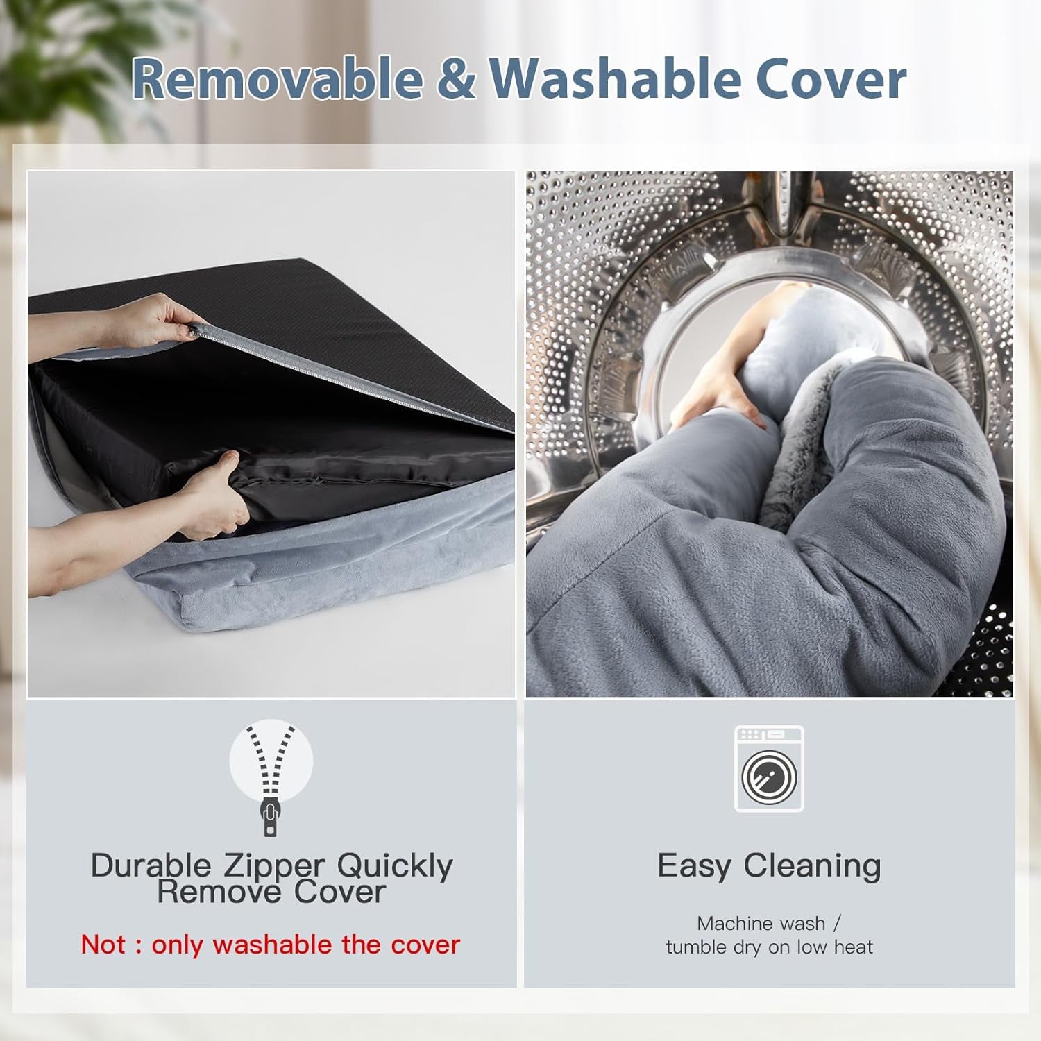 WNPETHOME XL Extra Large Dog Bed, Washable Dog Couch with Removable Waterproof Cover, Orthopedic Large Pet Sofa Bed with Bolster Sides for Sleeping