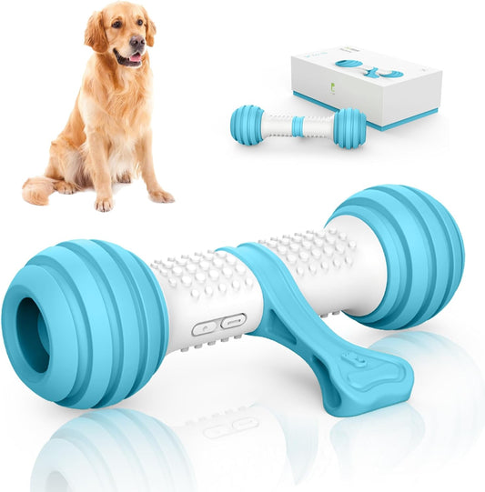 PETGEEK Interactive Dog Toys, Automatic Toys for Dogs to Keep Them Busy, Electronic Dog Bones with Safe & Durable Material, Equipped with Rechargeable USB (Blue)