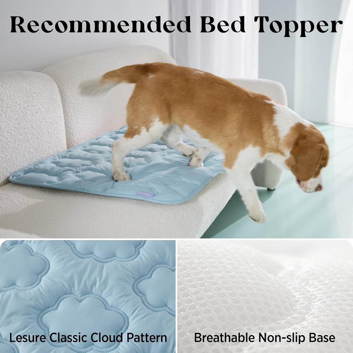 LE SURE Apexcloud™ QMAX>0.5 Breathable Dog Cooling Mat for Large Dog,36X27