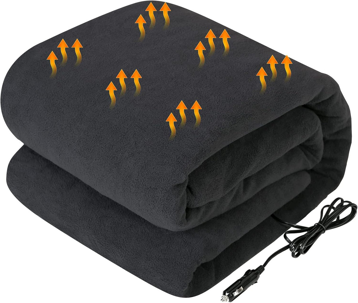 Westinghouse Heated Car Blanket, Charcoal, 59" X 43”