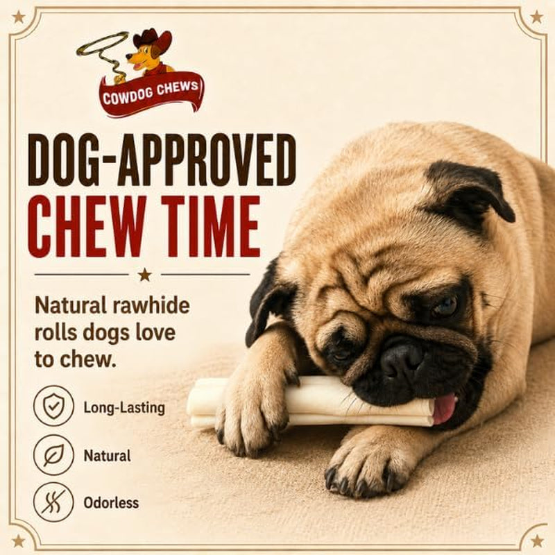 Cowdog Chews Retriever Roll 9-10 Inch All Natural Rawhide Product (20 Pack)