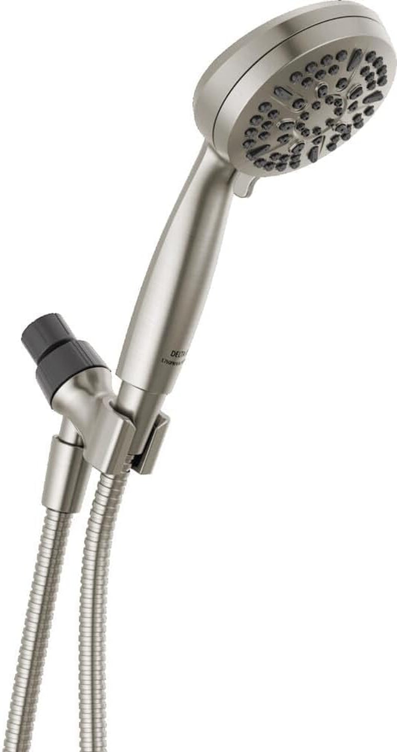 Delta Faucet 5-Setting Handheld Shower Head, Brushed Nickel Shower Head with Hose, Showerheads & Handheld Showers, Handheld Shower Heads, Detachable Shower Head 1.75 GPM, Brushed Nickel 75511SN