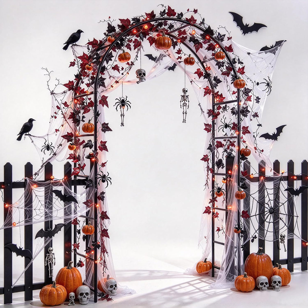 Halloween Archway Outdoor Decor, 94.5" H*55" L Sturdy Metal Garden Arbor
