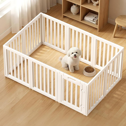Dog Playpen, Clear Dog Pen, Dog Pen Indoor, Easy to Install and Remove Dog Play Pen, Puppy Playpen Suitable for Dogs, Cats,Dog Playpen Indoor (White, 23.6 Inch Height, 10 Panels)