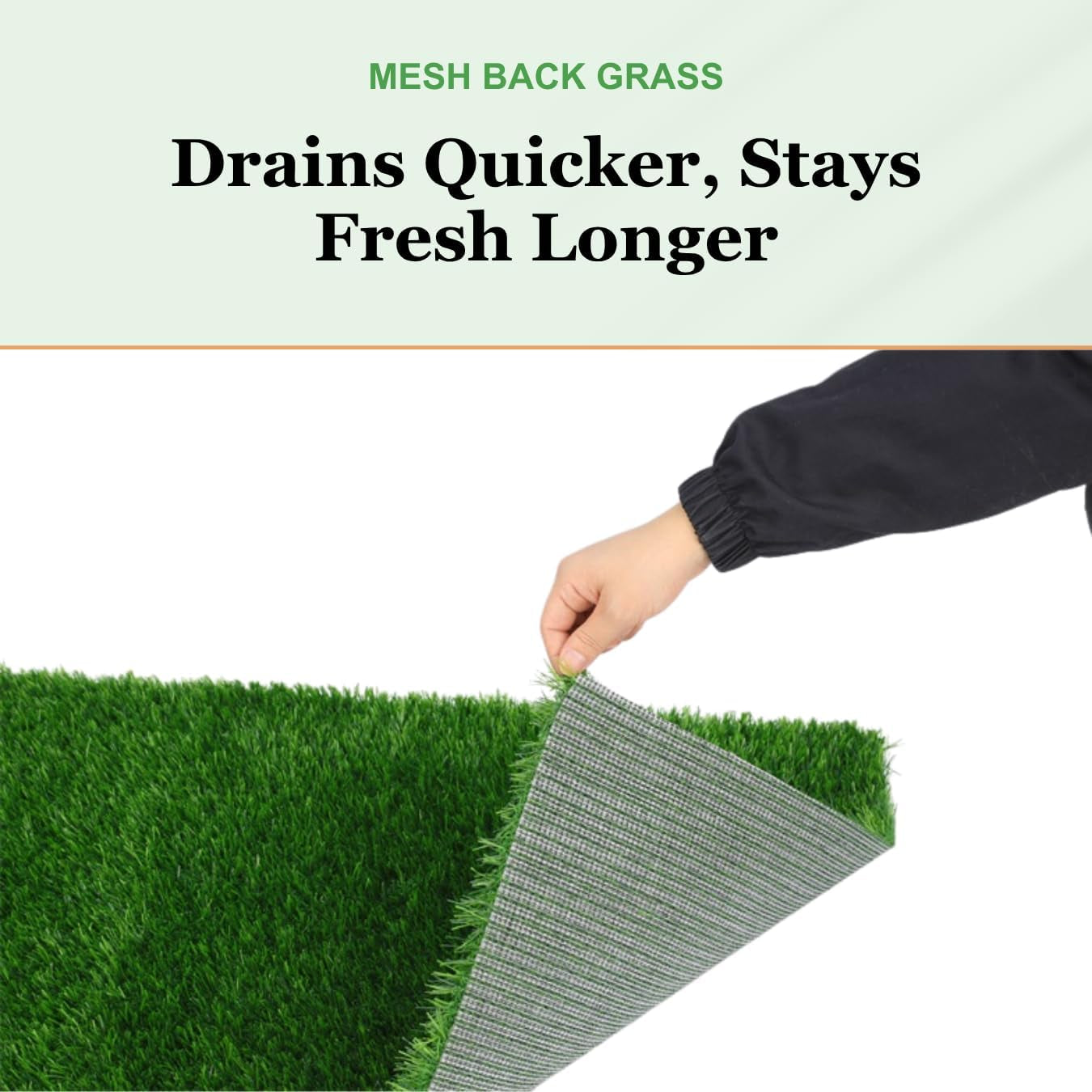 Porch Potty Standard Artificial Grass for Dogs Replacement Turf, 4Ft X 2Ft | Mesh Backing, Enhanced Drainage & Leak Prevention, Replacement Synthetic Grass with Sprinkler Holes for Dog Potty Systems