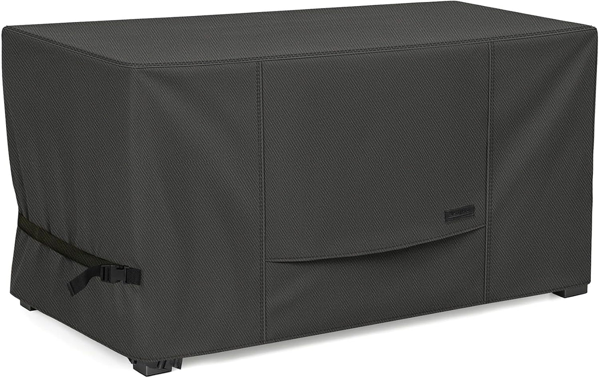 Nettypro Deck Box Cover, Fade Resistant Waterproof Outdoor Patio Storage Box Bench Cover for Rectangular 150-230 Gallon Resin Large Deck Box, 62 X 30 X 28 Inch, Black
