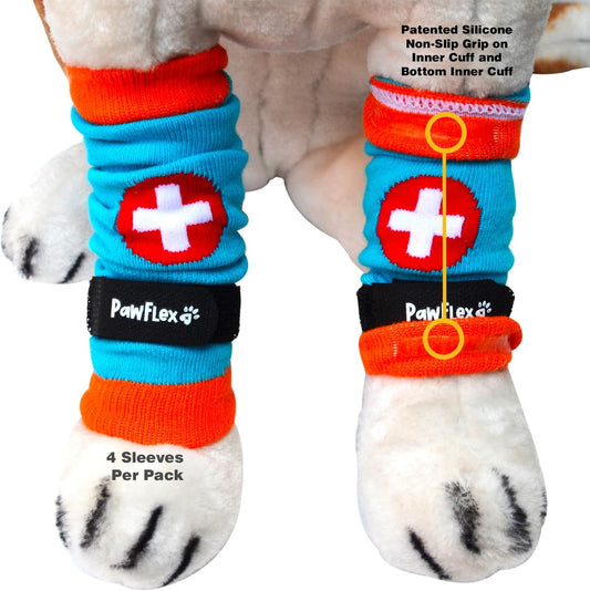 Comfy Pawz Cotton Nonslip Protective Leggings for Dogs | Medical Pet Sleeve for Dogs Legs with Non-Slip Silicone Grip at Inner Cuffs and Adjustable Strap for No Twisting or Sliding down (XL)