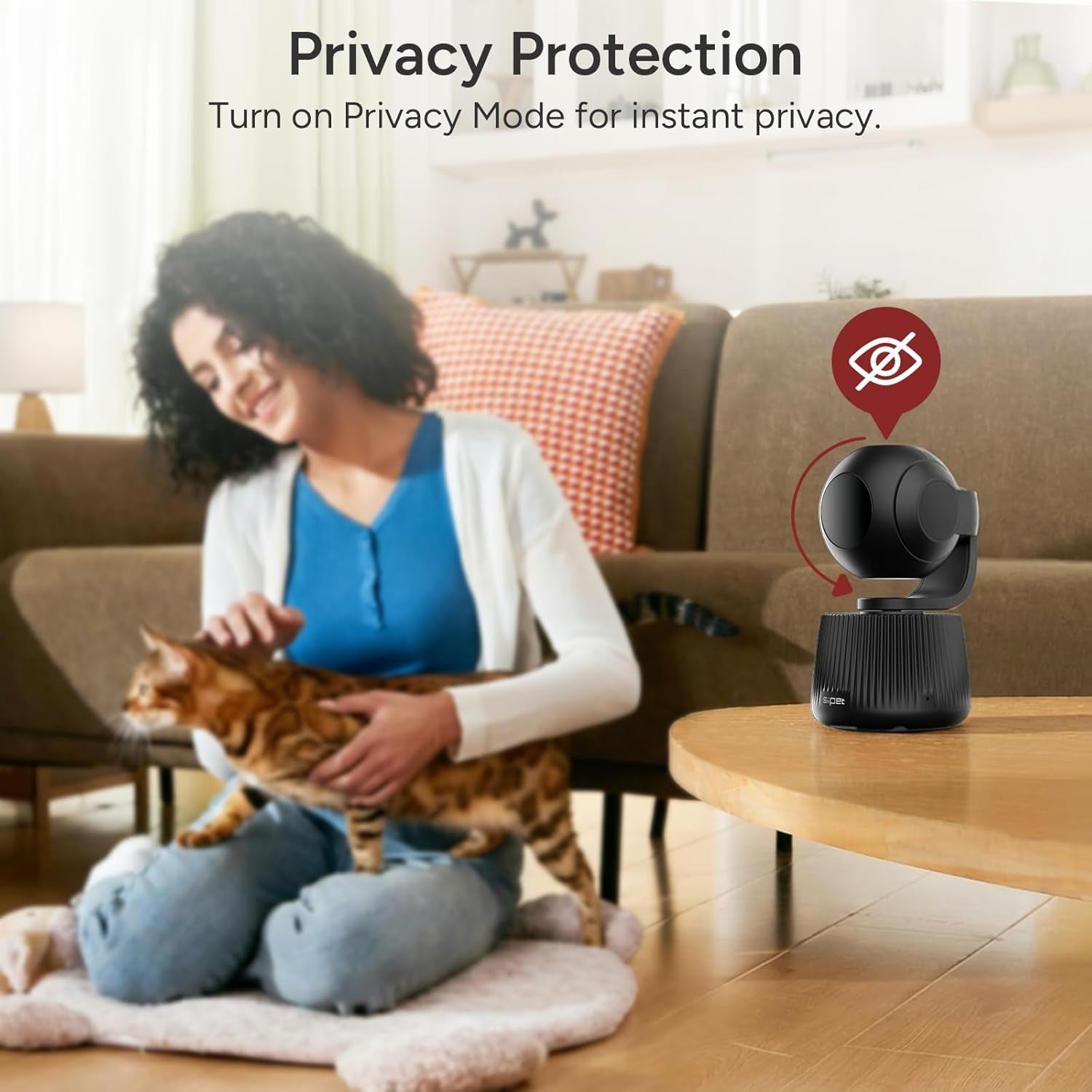 Pawtrack 4K Pet Camera with Auto Tracking, 360° Pan/270° Tilt, Behavior Alerts & Smart Pet Vlog & Two-Way Audio, Privacy Mode, Multi-Pet ID, 1080P Daily Recording Smart Pet Monitor