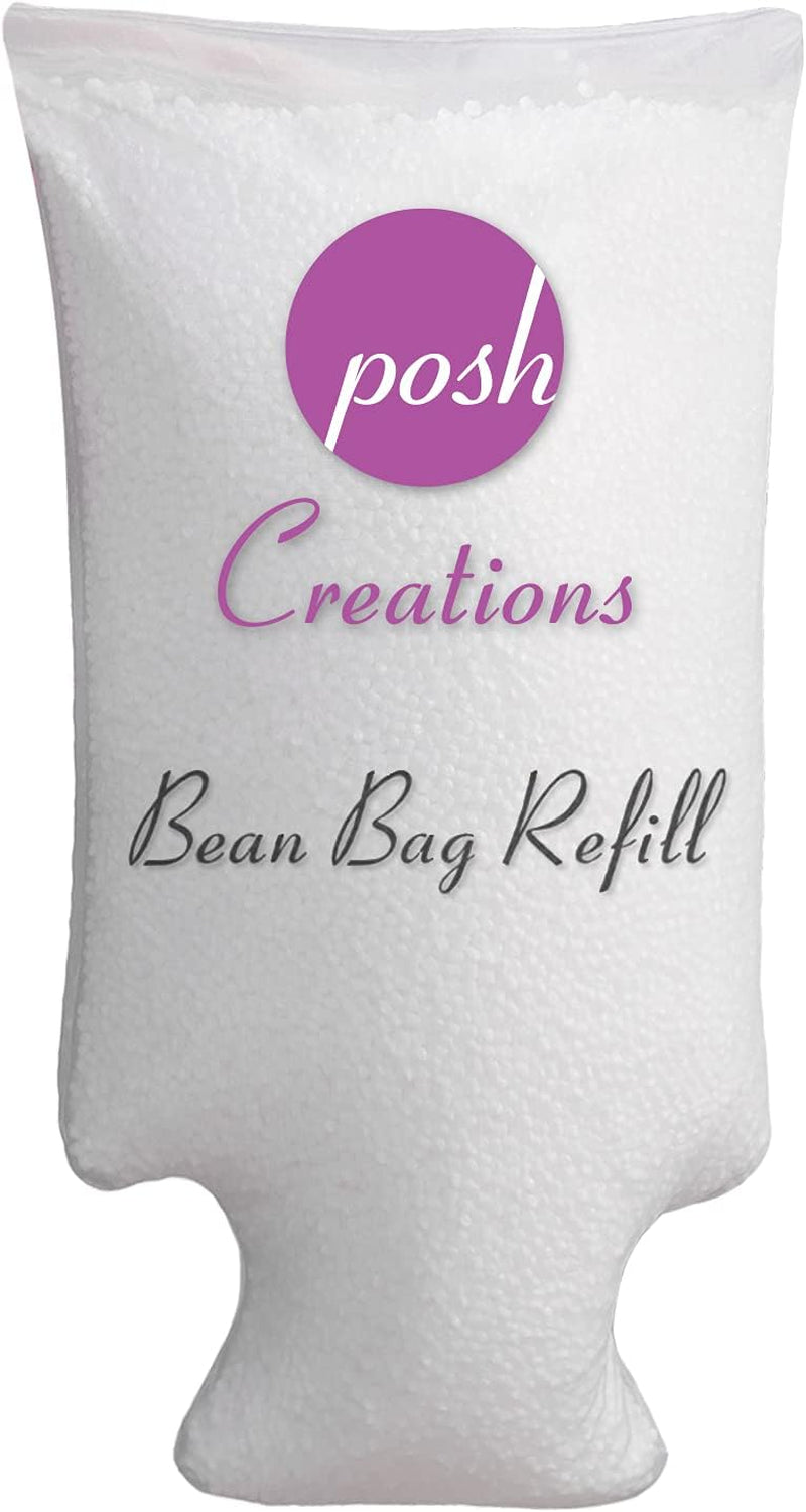 Posh Creations Filling Bean Bag Refill, 100 L, White with Ez-Pour Zipper Spout