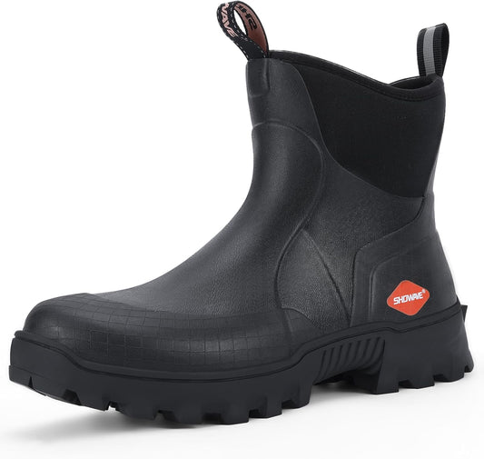 Showave Ankle Rain Boots Men Waterproof Rubber Boots