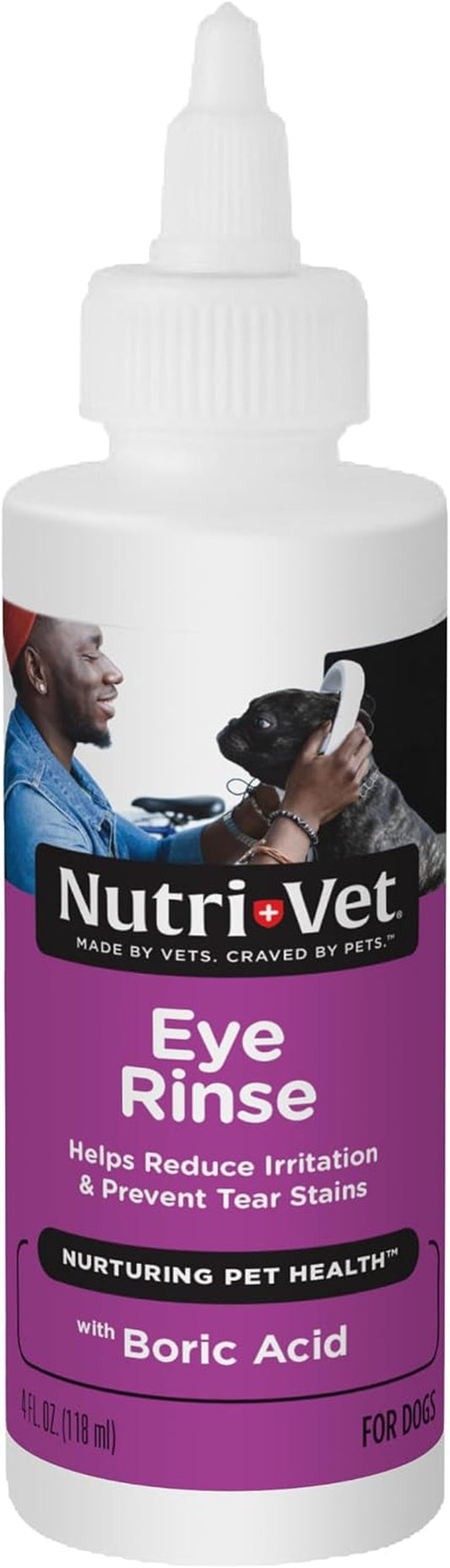 Nutri-Vet Dog Eye Wash, Tear Stain Remover for Dogs, Pet Eye Rinse, 4Oz
