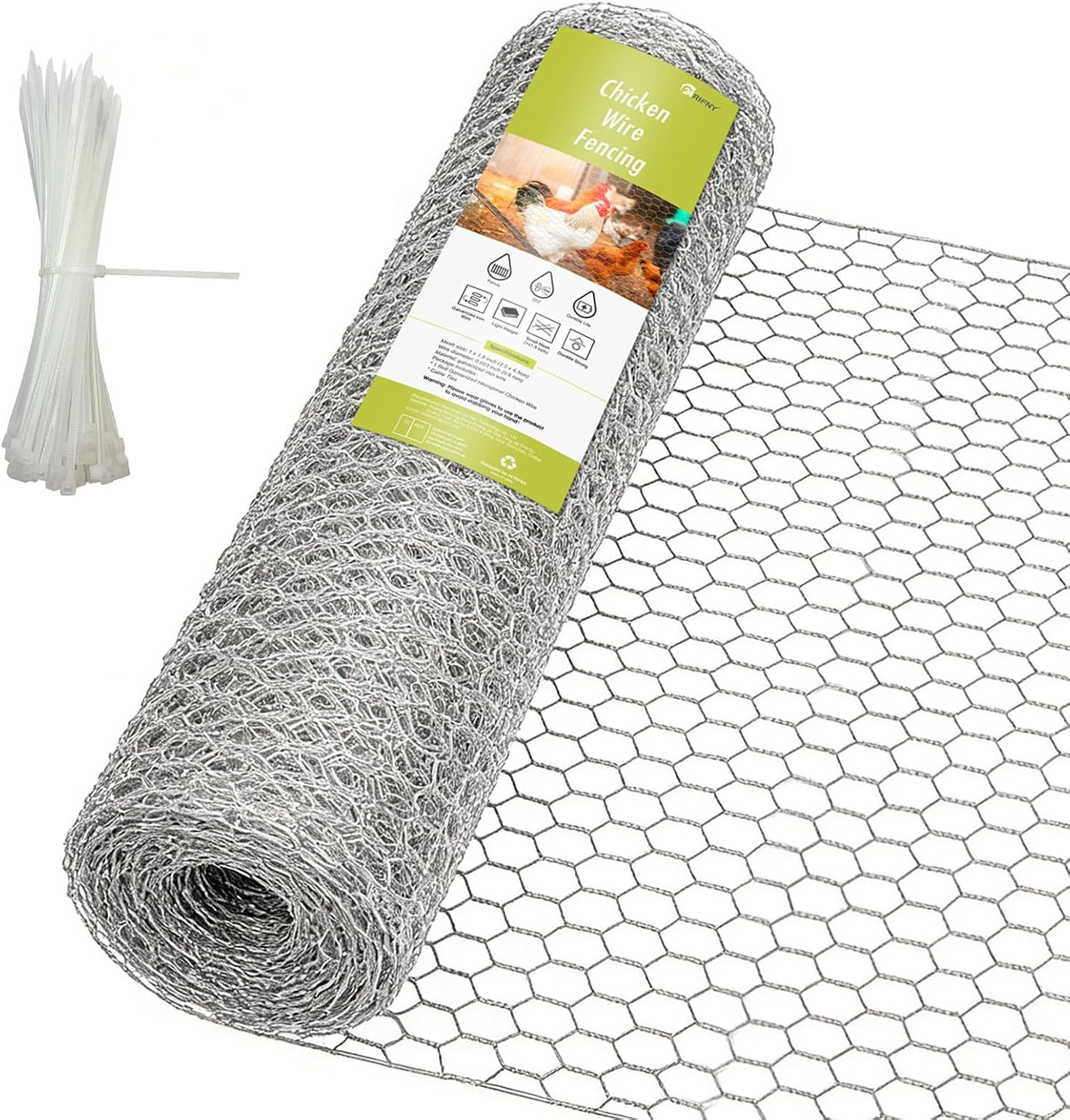 Chicken Wire Fencing, 16.5 Inch X 60 Ft Chicken Wire Mesh for Garden Plants
