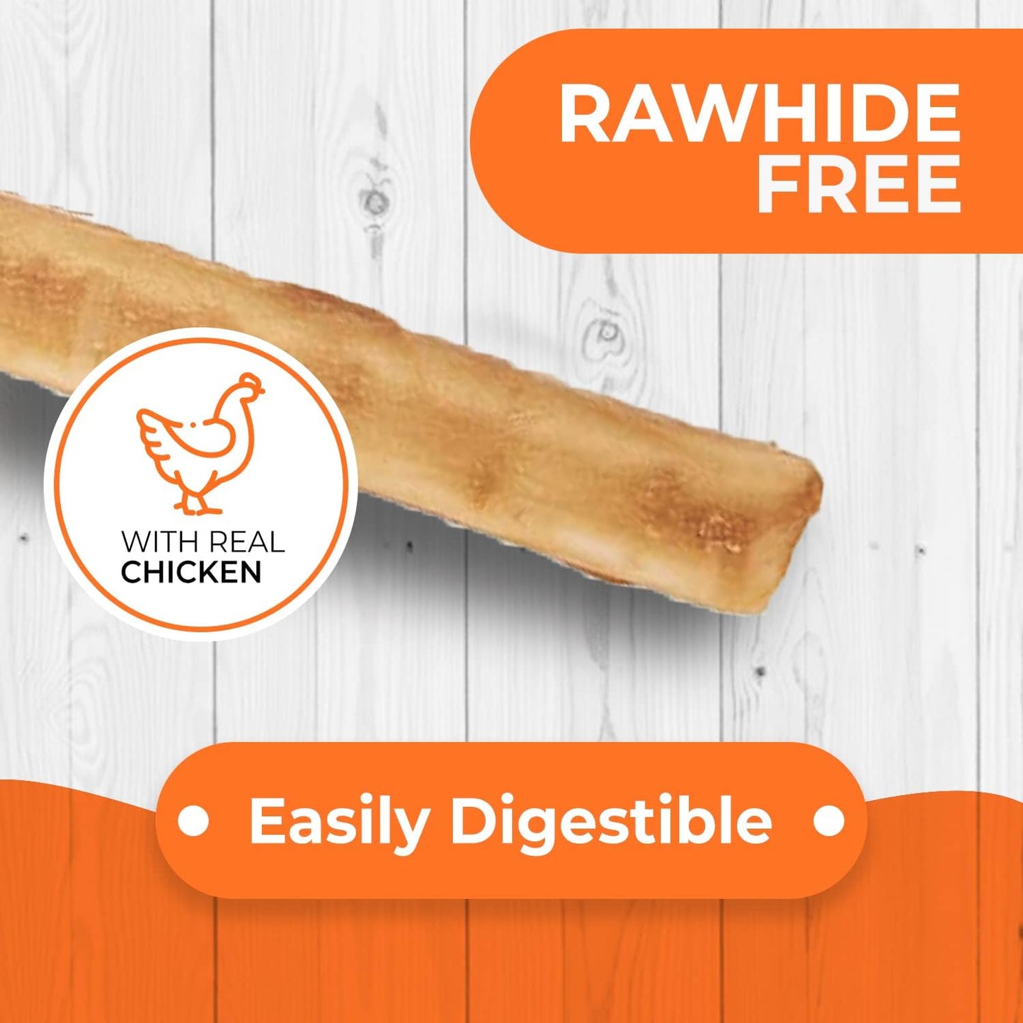 Canine Naturals Chicken Recipe Chew - Rawhide Free Dog Treats - Made from USA Raised Chicken - All-Natural and Easily Digestible - 40 Pack of 5 Inch Stick Chews