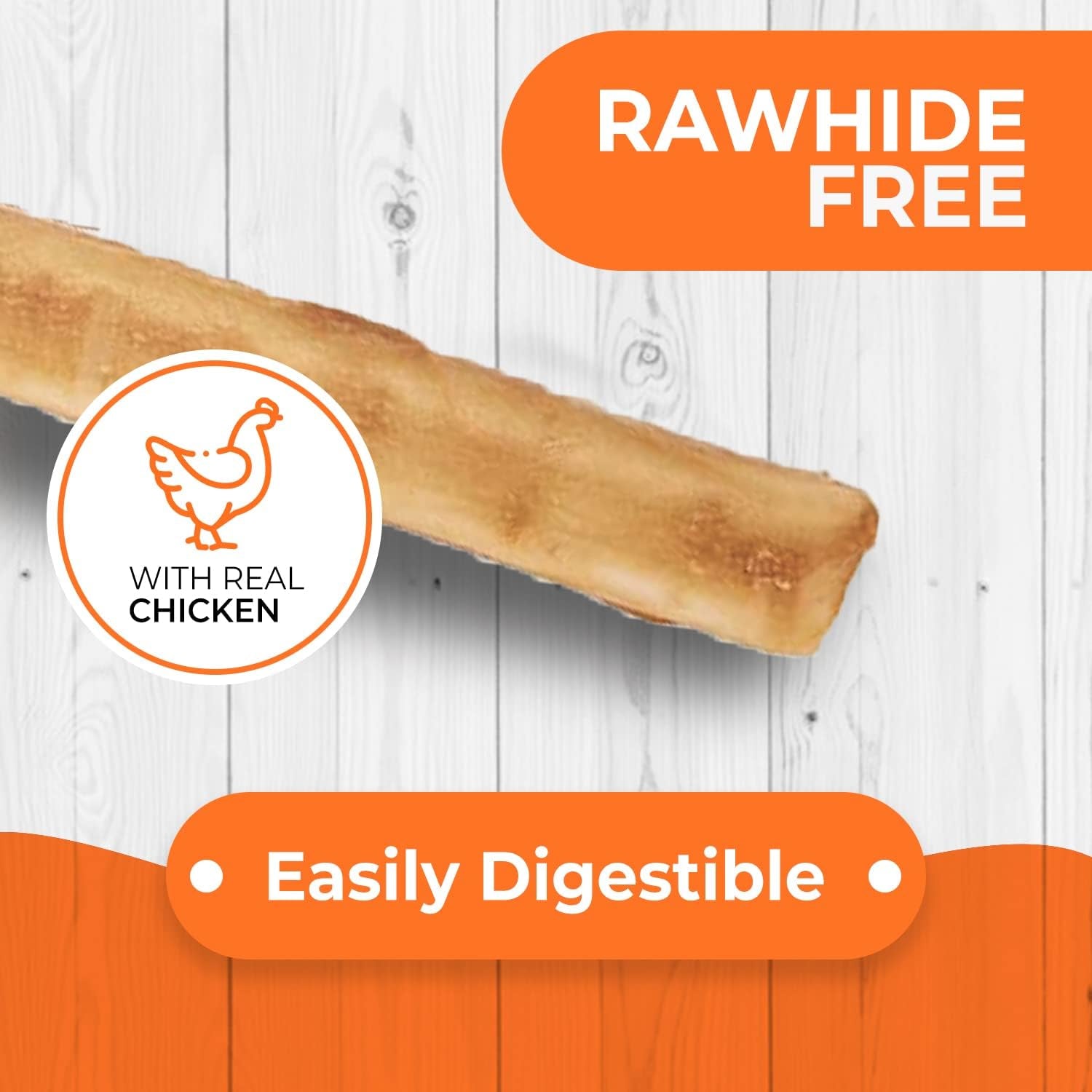 Canine Naturals Chicken Recipe Chew - Rawhide Free Dog Treats - Made from USA Raised Chicken - All-Natural and Easily Digestible - 40 Pack of 5 Inch Stick Chews