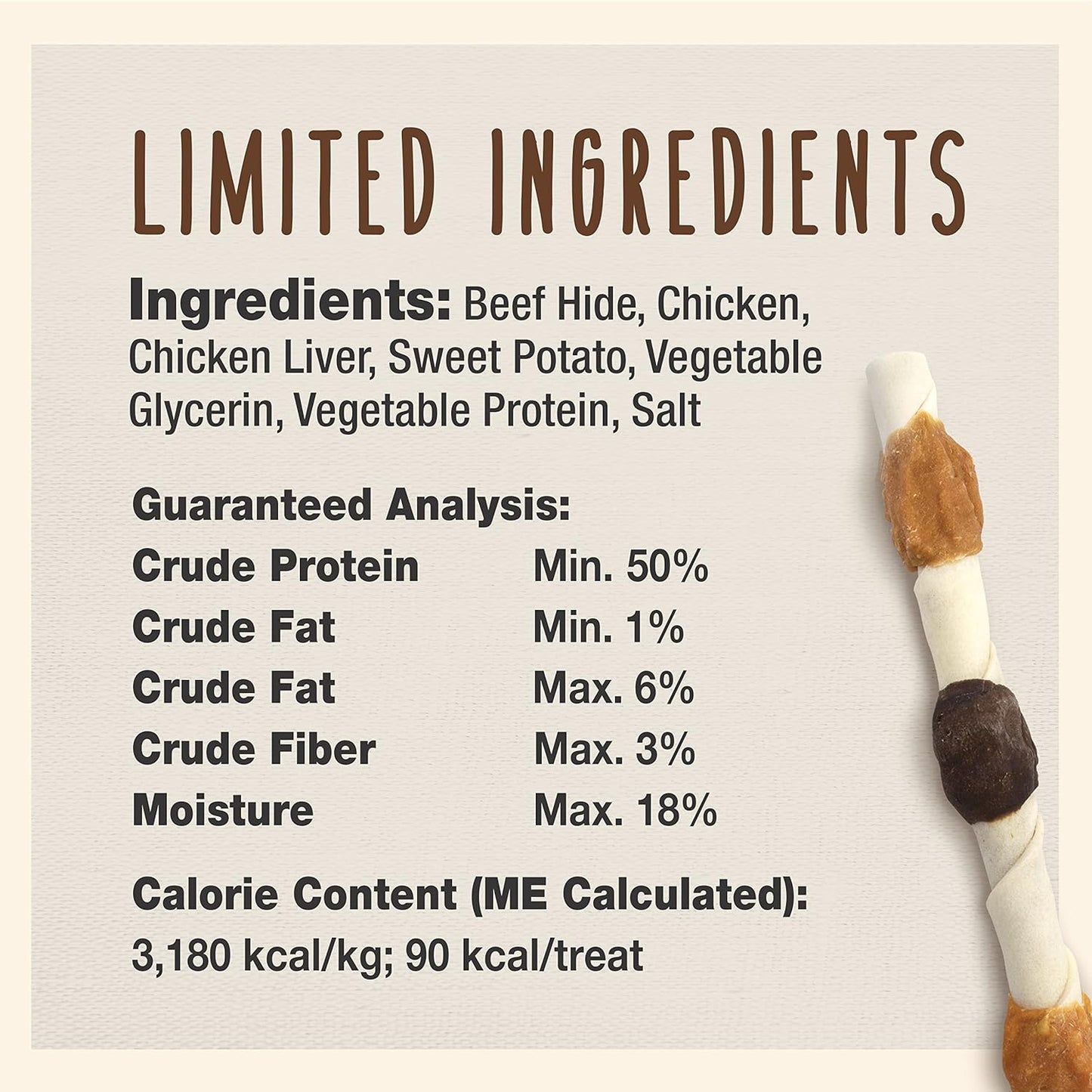 Cadet Gourmet Shish Kabob Dog Treats for Large Dogs, Healthy & Natural Chicken & Sweet Potato Chew Sticks, Beef Hide, Extra Large 10 Inch, 4 Count (Pack of 1)