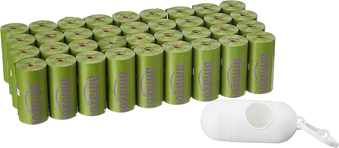 Amazon Basics Premium Leak Proof Dog Poop Bags with Dispenser and Leash Clip, Lavender Scented, 13" X 9", 540 Count (36 Rolls of 15)
