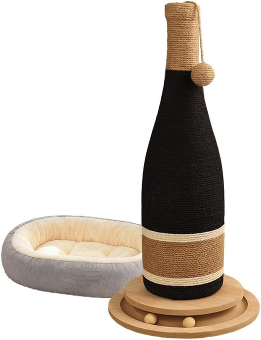 Natural Hemp Cat Scratcher & Post with Bonus 20X15" Pet Bed