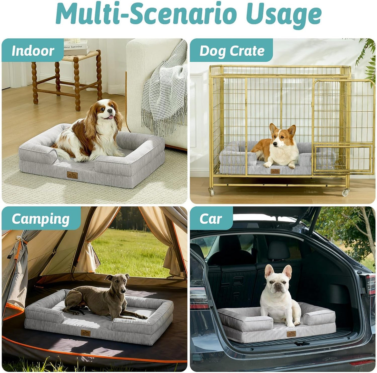COZY KISS Orthopedic Dog Cooling Bed Washable for Extra Large Dogs, XL