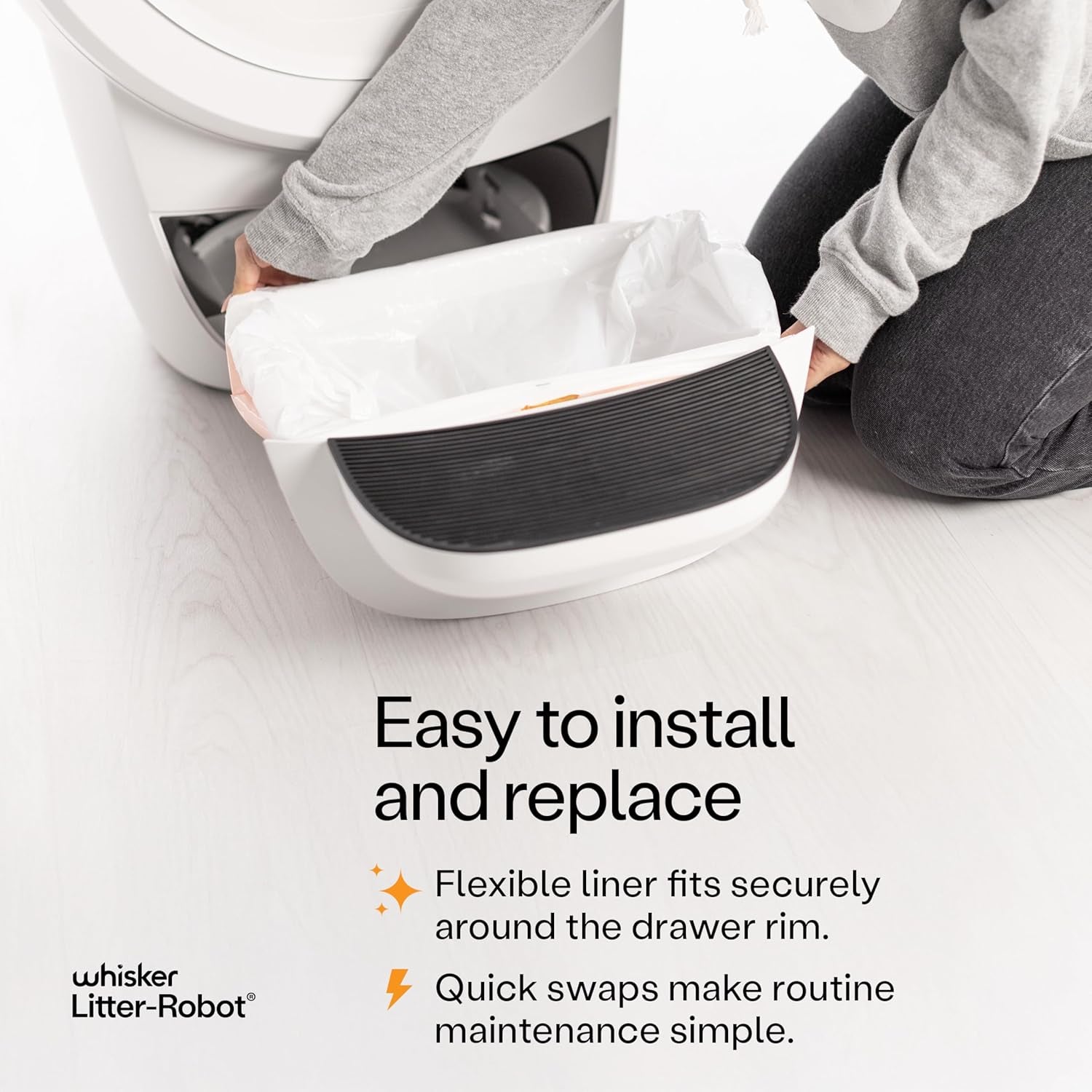 Whisker Litter-Robot Waste Drawer Liners, 25 Pack | Litter Box Liners, Custom Fit for Litter-Robot, 9-11 Gallons of Capacity, Quick to Install and Easy to Empty