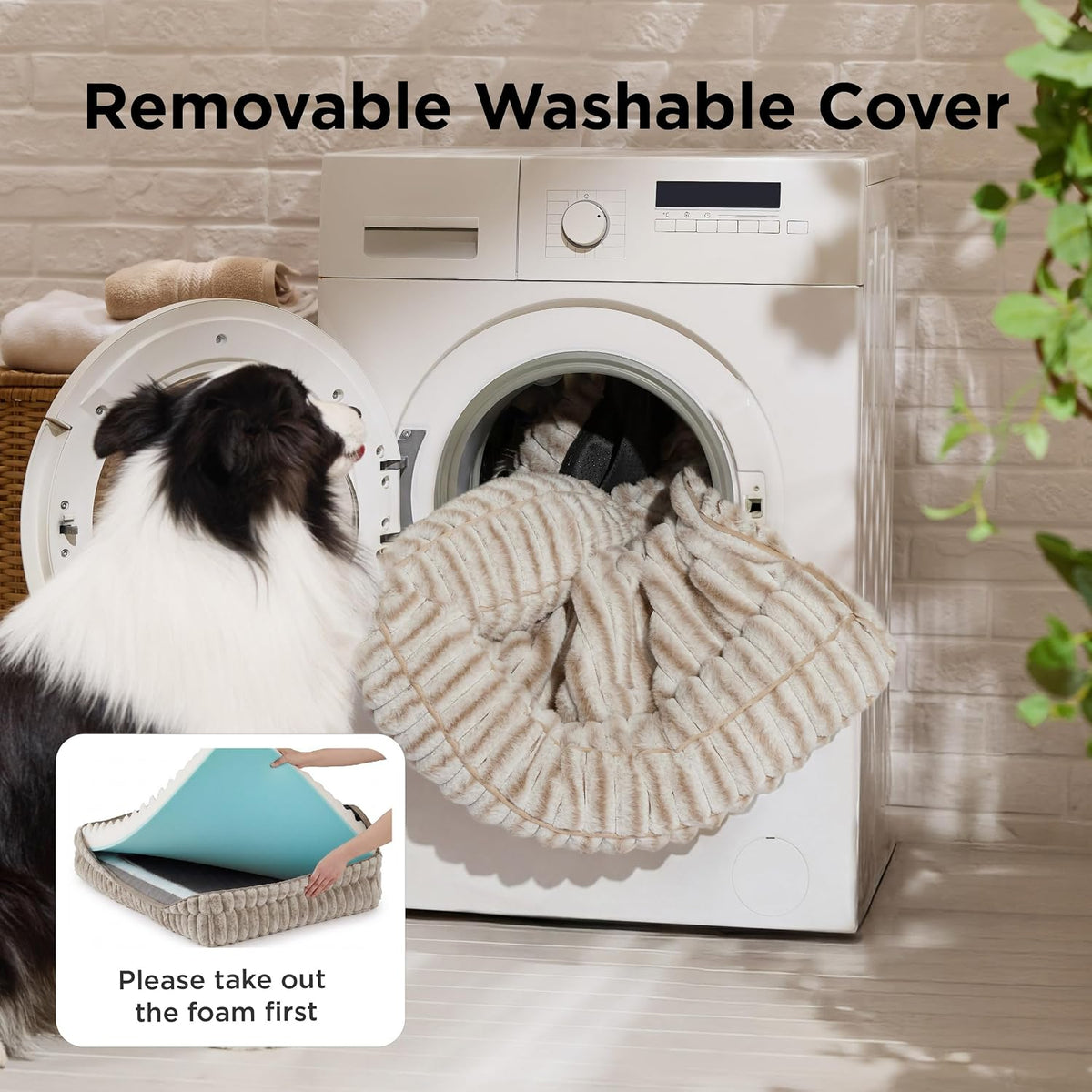 Bedsure Comfyfleece® Memory Foam Orthopedic Dog Beds Large Sized Dog 35"