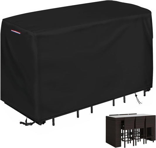 Outdoor Bar Height Table Set Cover Waterproof, 76"L X 34"W X 42"H