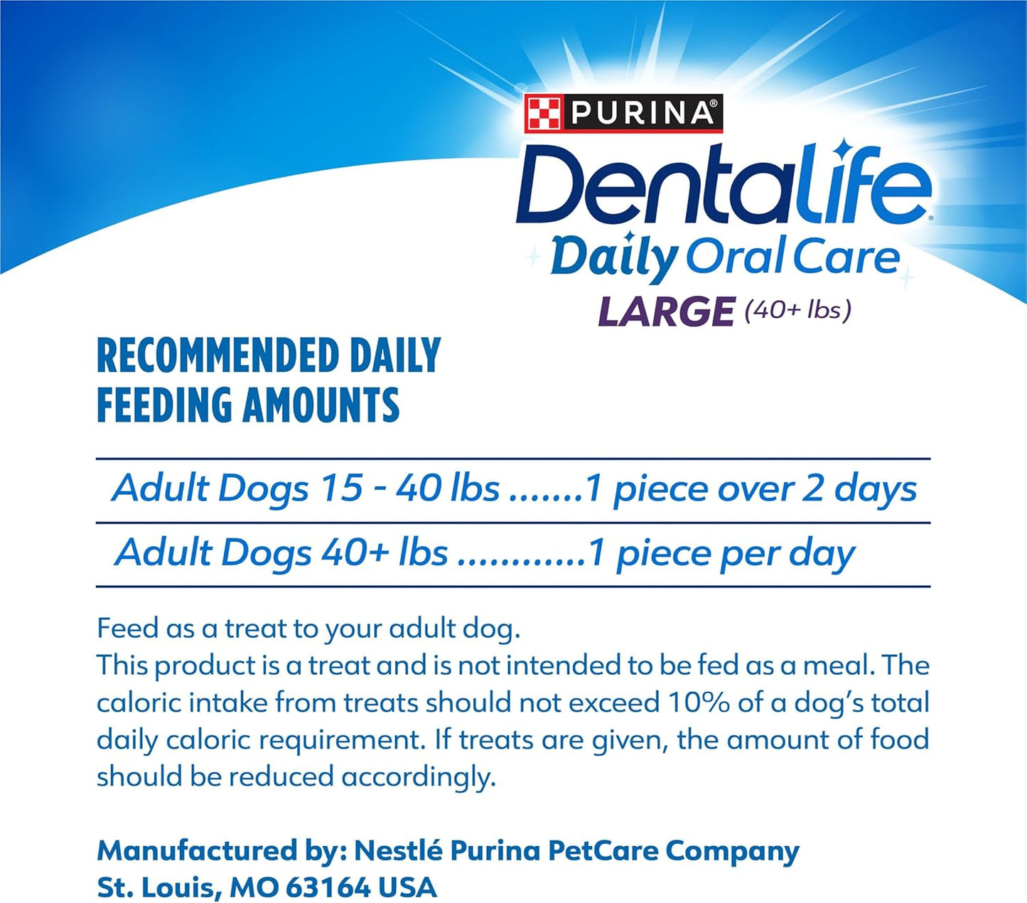 Purina Dentalife Made in USA Facilities Large Dog Dental Chews, Daily - 18 Ct. Pouch