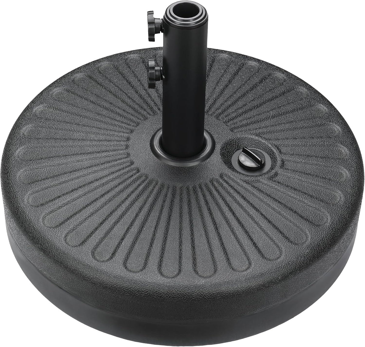 20" 50 Lbs Fillable Heavy Duty Umbrella Base, Stable Outdoor Stand, Durable Holder for Lawn Patio Deck and Poolside Parasols, Black