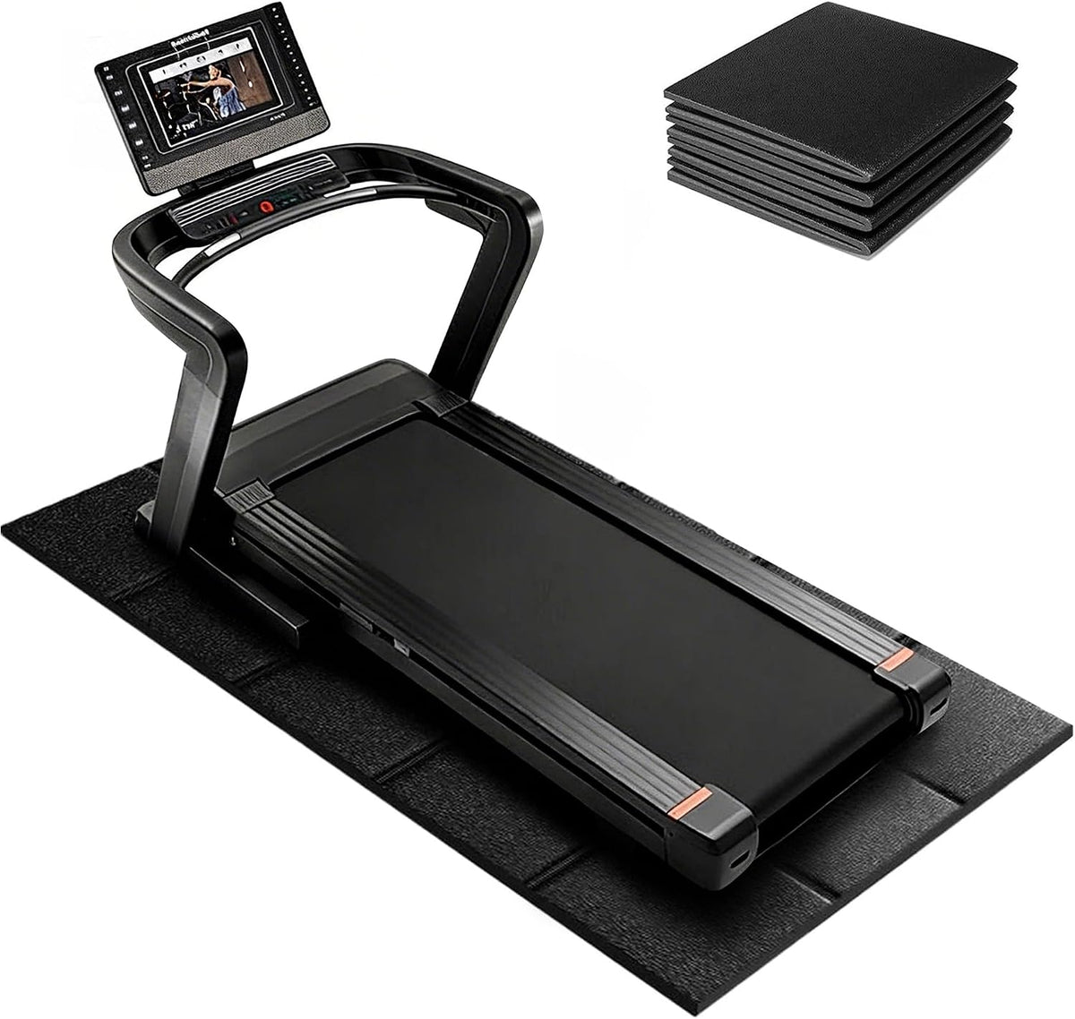 VTORY Treadmill Mat – 79" X 39", 0.16" Thick Non-Slip Walking Pad Mat for Carpet Floors & Hardwood, Shock Absorbing Exercise Mat & under Treadmill Mat for Floor Protection in Home Gym