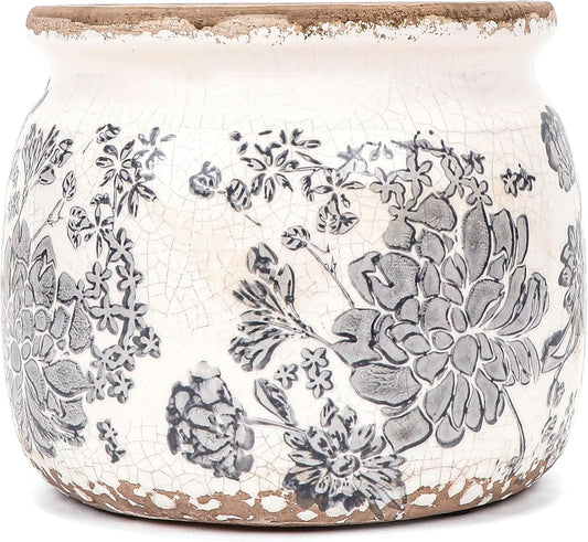 Dosayes Flower Pot,Vintage Ceramic Pot for Plant with Drainage Holes