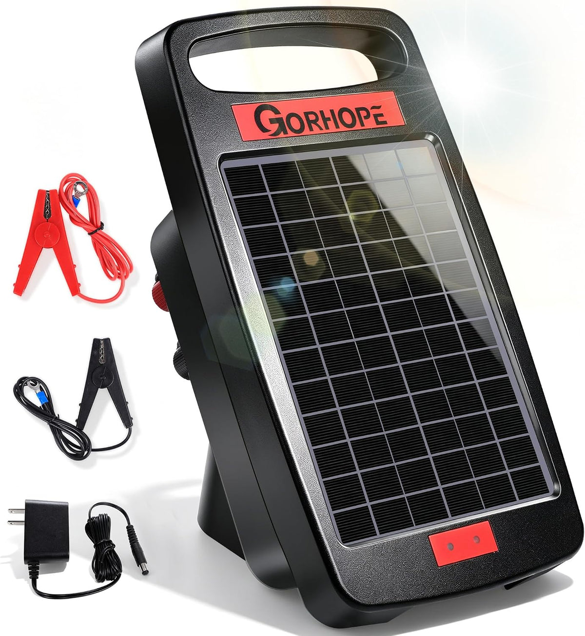 20 Miles Solar Electric Fence Charger with Short Circuit Alarm,0.32Jpowered