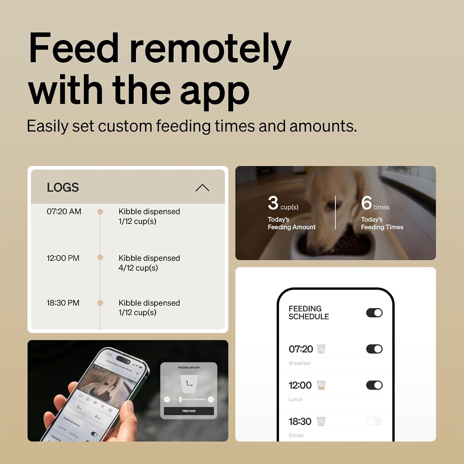 PETLIBRO Automatic Cat Feeder with Camera, 1080P HD & Night Vision, 5Ghz/2.4Ghz Wifi & Cam Smart Pet Feeder with App Control, 2-Way Audio, Motion Alerts for Cats & Dogs, Stainless Steel Single Tray